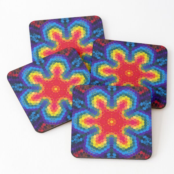 Item preview, Hex Mandala Red Yellow and Blue designed and sold by WormholeOrbital.