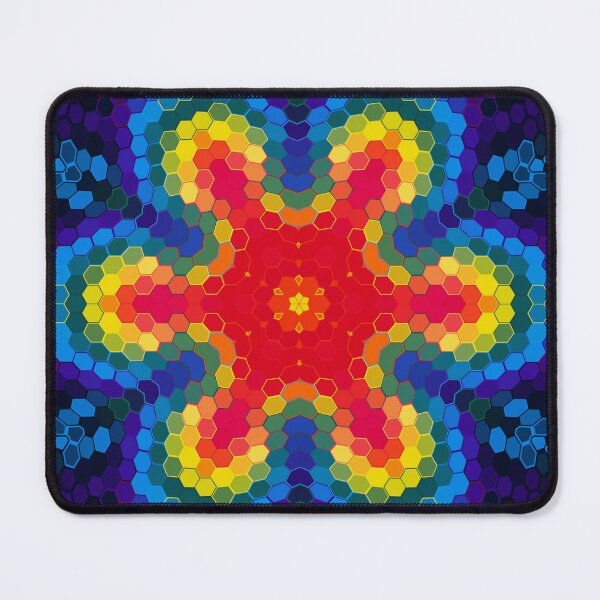 Item preview, Hex Mandala Red Yellow and Blue designed and sold by WormholeOrbital.