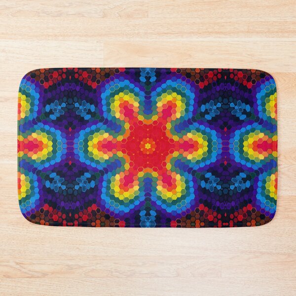 Item preview, Hex Mandala Red Yellow and Blue designed and sold by WormholeOrbital.