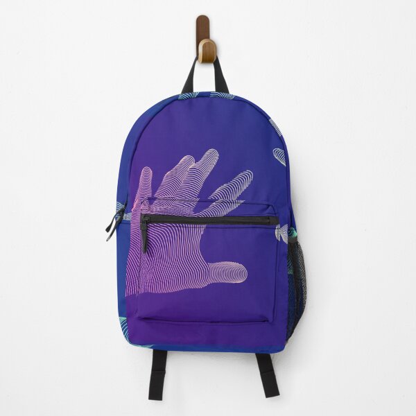 Item preview, lined hand reaching to each other with blue purple background designed and sold by NiamLab.