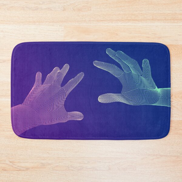 Item preview, lined hand reaching to each other with blue purple background designed and sold by NiamLab.