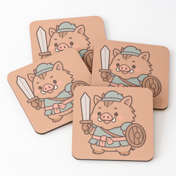 Item preview, Boar Warrior - Swordman Holding a Sword and Shield designed and sold by Pastel Purrade.
