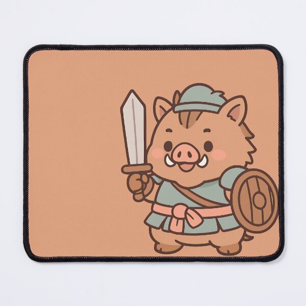 Item preview, Boar Warrior - Swordman Holding a Sword and Shield designed and sold by Pastel Purrade.