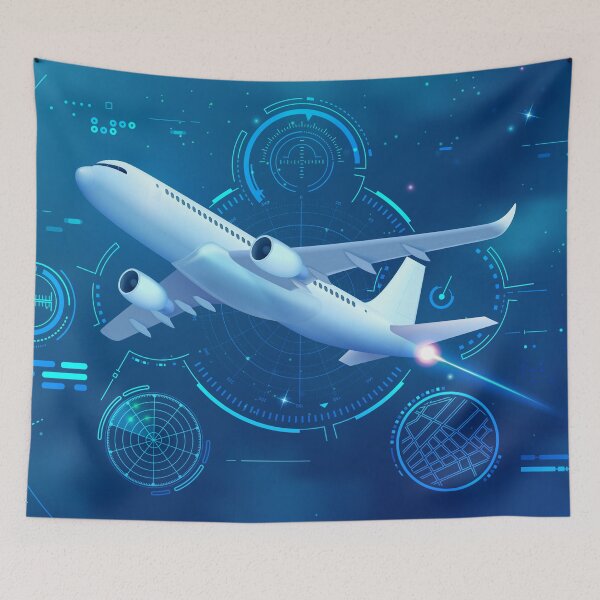 Item preview, air traffic control or aviation technology, graphic airplane futuristic interface designed and sold by NiamLab.