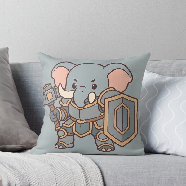 Item preview, Elephant Tanker - Holding a Tower Shield and a Mace in each Hands designed and sold by Pastel Purrade.