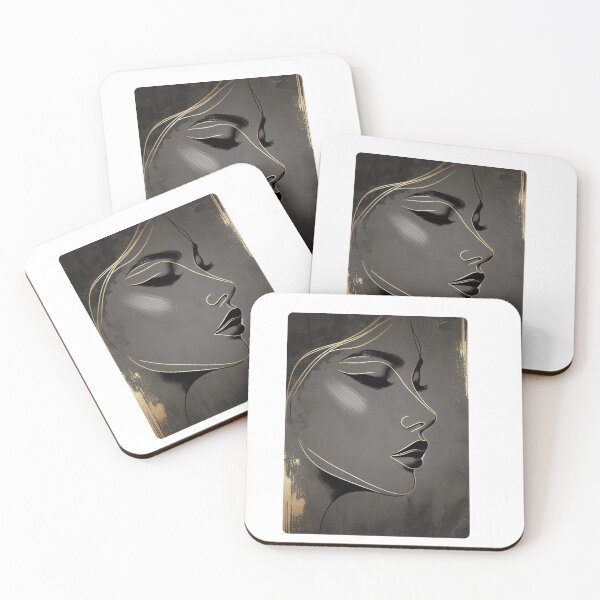 Item preview, Abstract Woman’s Face #1 – AI Artwork with Elegant Gold Lines for Modern Clothing and Accessories for Women and Girls designed and sold by knalpot-design.