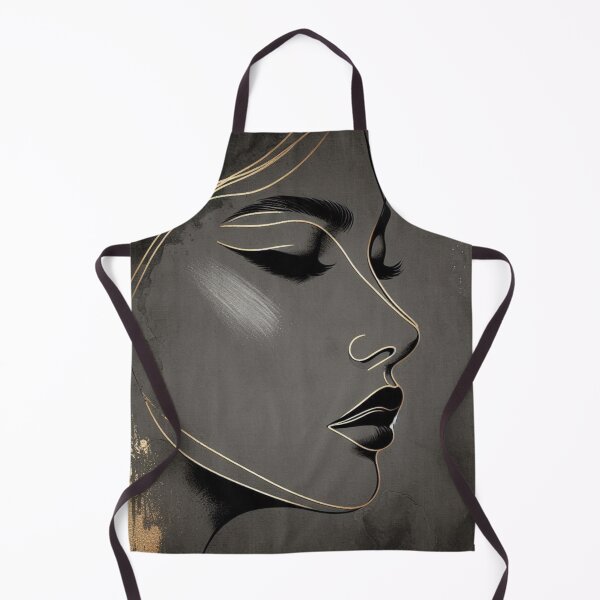 Item preview, Abstract Woman’s Face #1 – AI Artwork with Elegant Gold Lines for Modern Clothing and Accessories for Women and Girls designed and sold by knalpot-design.