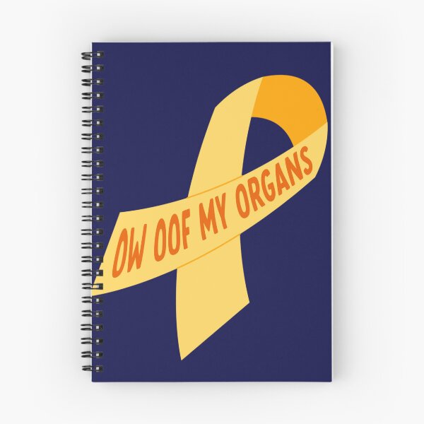 Item preview, ow oof my organs endometriosis ribbon designed and sold by goblinbabe.