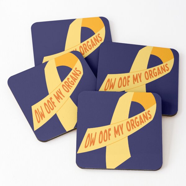 Item preview, ow oof my organs endometriosis ribbon designed and sold by goblinbabe.