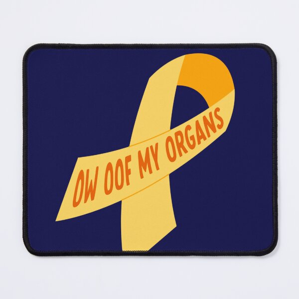 Item preview, ow oof my organs endometriosis ribbon designed and sold by goblinbabe.