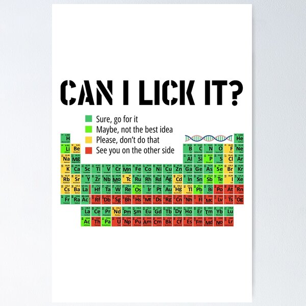 Item preview, Can I Lick It Periodic Table, Funny Chemistry, Elements Table, Science Chemistry Lab, Funny Chemistry designed and sold by Annietong.