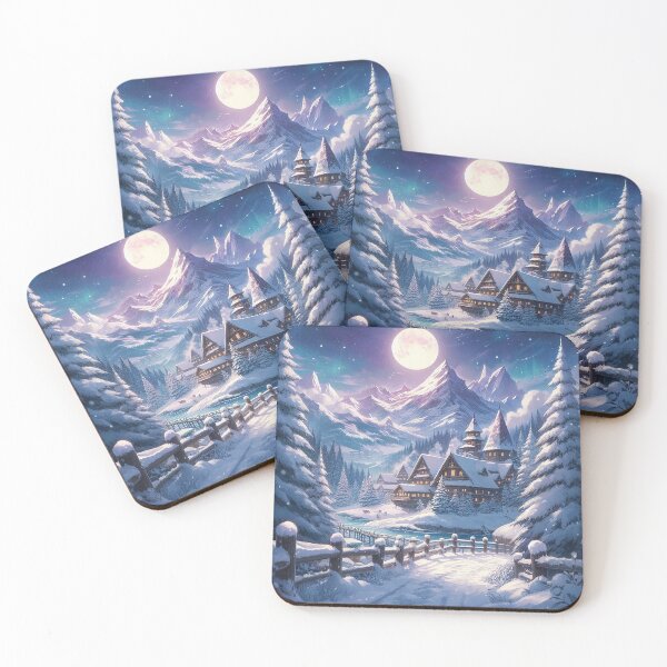 Item preview, A Beautiful Snow-Filled Night on the Mountain designed and sold by nikkolaus.