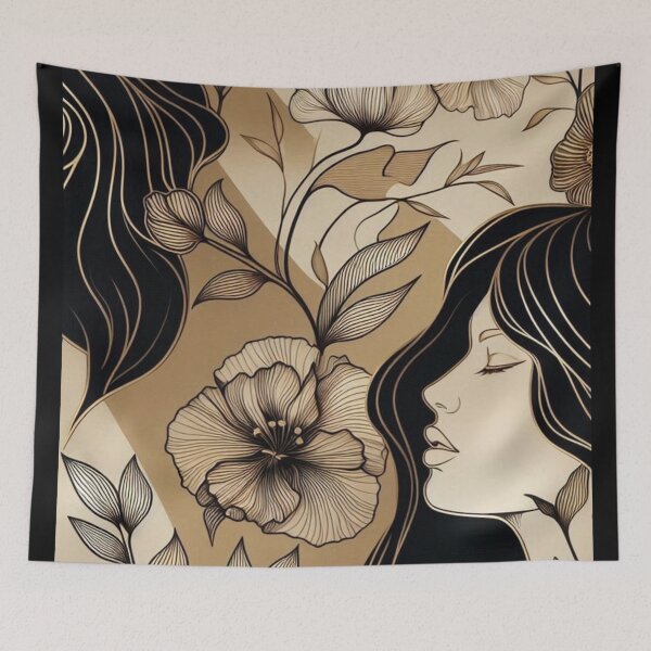 Item preview, Abstract Woman’s Face – AI Artwork with Bold Black Line Art for Modern Clothing and Accessories for Women and Girls designed and sold by knalpot-design.
