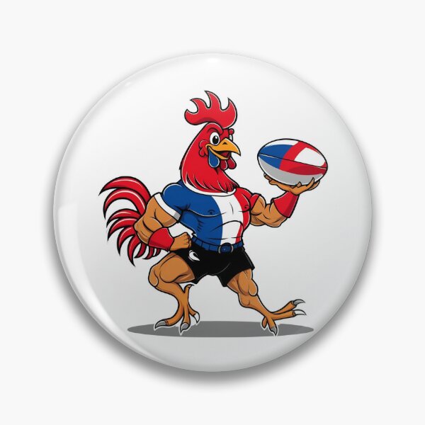 Item preview, French Rugby Rooster – Mascot Power Cartoon Art designed and sold by RAA-Logo-Image.