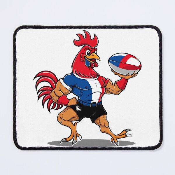 Item preview, French Rugby Rooster – Mascot Power Cartoon Art designed and sold by RAA-Logo-Image.