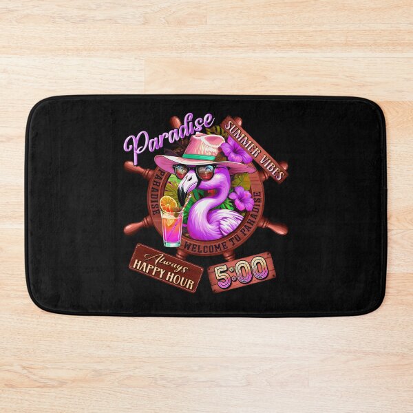 Item preview, Always Happy Hour in Paradise It's 5 o'clock Pink Flamingo Summer Vibes designed and sold by MindWave THC.