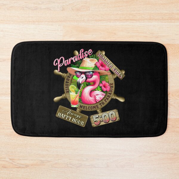 Item preview, Always Happy Hour in Paradise It's 5 o'clock Pink Flamingo Summer Vibes designed and sold by MindWave THC.