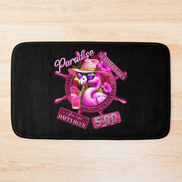 Item preview, Always Happy Hour in Paradise It's 5 o'clock Pink Flamingo Summer Vibes designed and sold by MindWave THC.