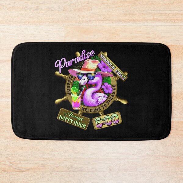 Item preview, Always Happy Hour in Paradise It's 5 o'clock Pink Flamingo Summer Vibes designed and sold by MindWave THC.