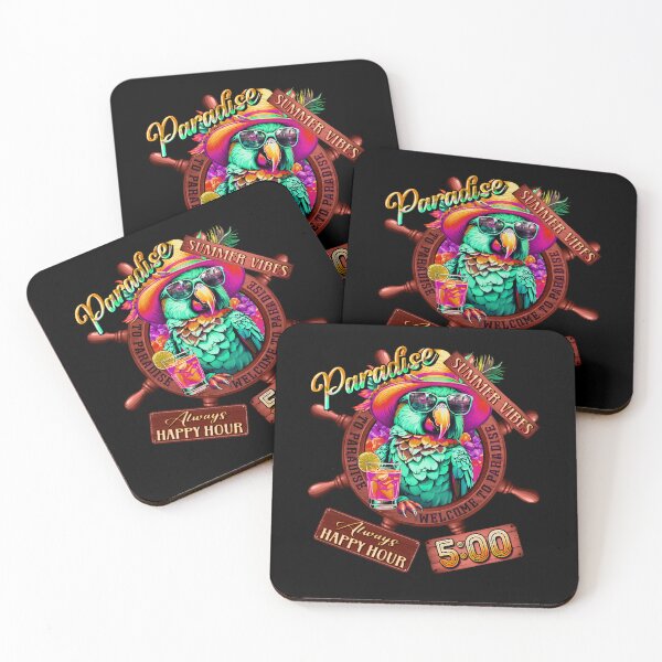 Item preview, Always Happy Hour in Paradise It's 5 o'clock Pink Flamingo Summer Vibes designed and sold by MindWave THC.