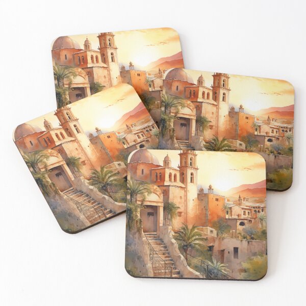 Item preview, Golden Sunset Over a Colonial Mexican Village designed and sold by Anuchartl.