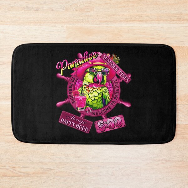 Item preview, Always Happy Hour in Paradise It's 5 o'clock Pink Flamingo Summer Vibes designed and sold by MindWave THC.