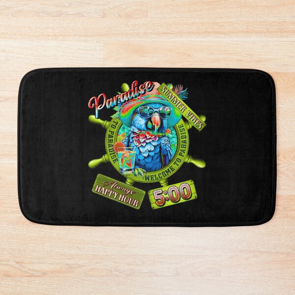 Item preview, Always Happy Hour in Paradise It's 5 o'clock Pink Flamingo Summer Vibes designed and sold by MindWave THC.