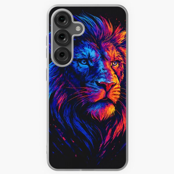 Item preview, "Vibrant Neon Lion | Bold Jungle King Graphic Design" designed and sold by EMOTION SHOP.