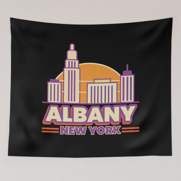 Item preview, Albany New York Retro Skyline Sunset Cityscape  designed and sold by Sunserize Designs.