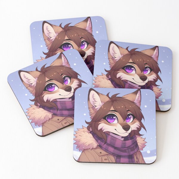 Item preview, Cartoon Winter Coyote with Purple Eyes designed and sold by nikkolaus.