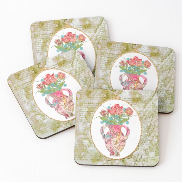 Item preview, Flowers in Vintage Vase Collage designed and sold by MarcyBrennanArt.