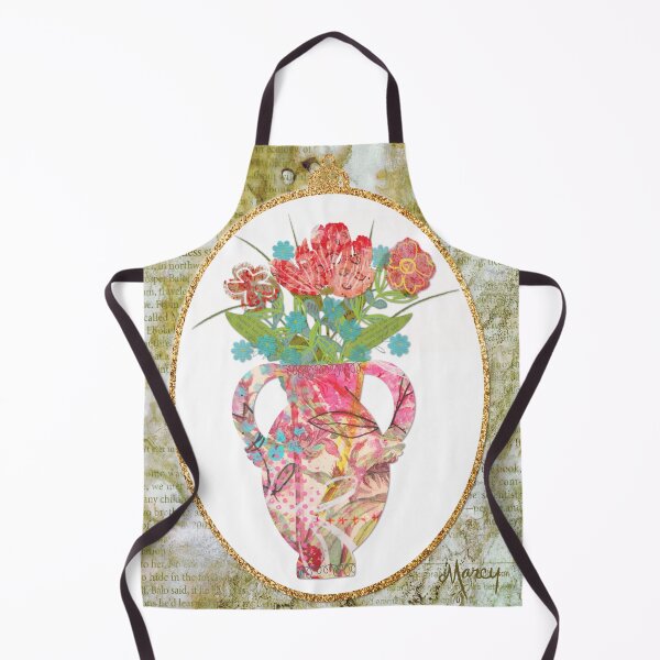 Item preview, Flowers in Vintage Vase Collage designed and sold by MarcyBrennanArt.