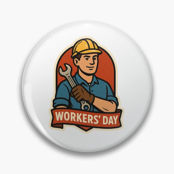 Item preview, Worker's Day Sticker designed and sold by LookinFreshh.