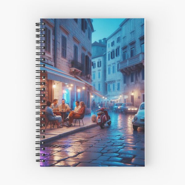 Item preview, Classic 1970s Split – AI Artwork Colorful Roadside Café Scene for City Lovers, Travelers, and Vintage Enthusiasts designed and sold by knalpot-design.