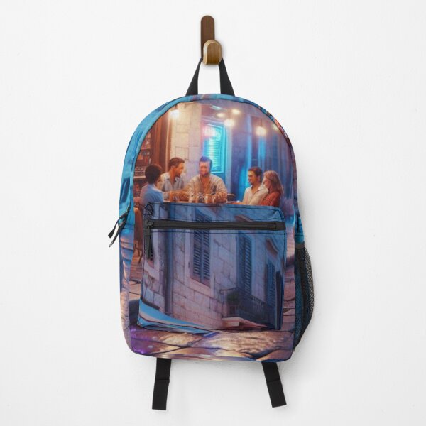 Item preview, Classic 1970s Split – AI Artwork Colorful Roadside Café Scene for City Lovers, Travelers, and Vintage Enthusiasts designed and sold by knalpot-design.