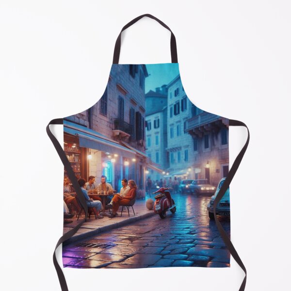 Item preview, Classic 1970s Split – AI Artwork Colorful Roadside Café Scene for City Lovers, Travelers, and Vintage Enthusiasts designed and sold by knalpot-design.