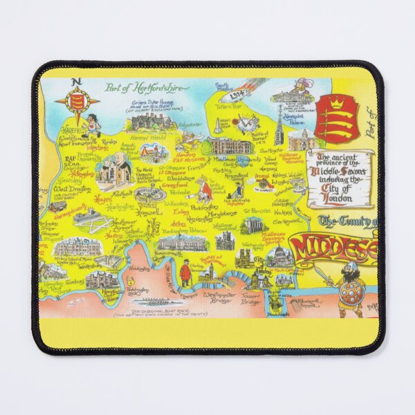 Item preview, A cartoon map of Middlesex designed and sold by MiddlesexLive.