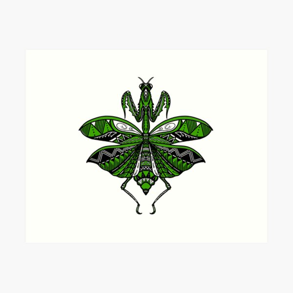 Item preview, Green Tribal Praying Mantis designed and sold by Steeb757.