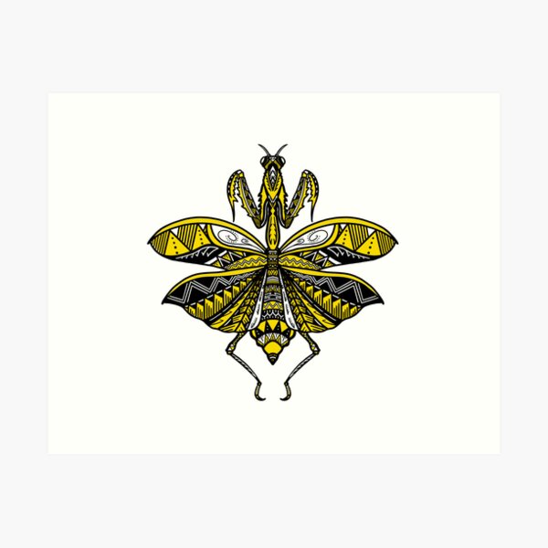 Item preview, Yellow Tribal Praying Mantis designed and sold by Steeb757.