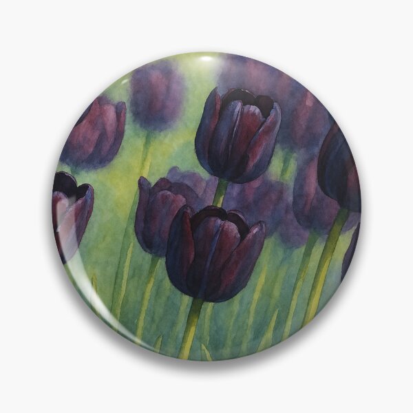 Artikelvorschau, Schwarze Tulpen im Frühlingslicht – Fine Art Aquarelldruck entworfen und verkauft von Pacika.