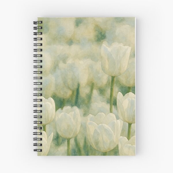 Item preview, White Tulip Field – Watercolor Fine Art designed and sold by Pacika.