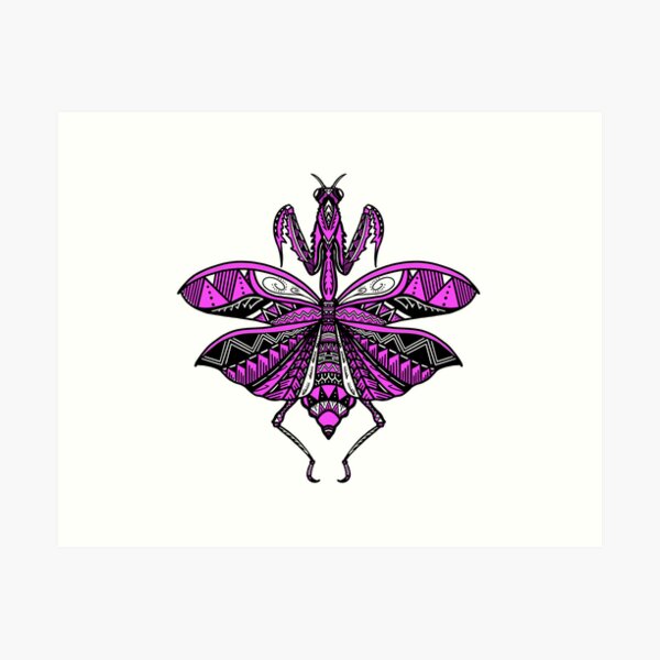 Item preview, Pink Tribal Praying Mantis designed and sold by Steeb757.