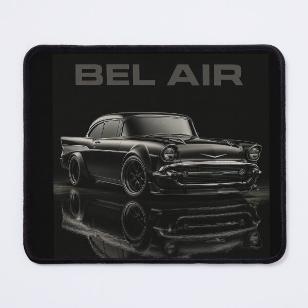 Item preview, 1957 Chevy Bel Air Restomod – Blacked-Out Classic Car Illustration with Reflected Gloss Finish designed and sold by TheArtOfCar.