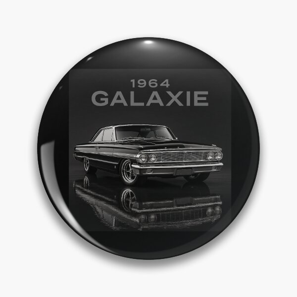 Item preview, 1964 Ford Galaxie Black and Chrome Illustration – Classic Car Art with Glossy Reflection Finish designed and sold by TheArtOfCar.