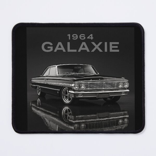 Item preview, 1964 Ford Galaxie Black and Chrome Illustration – Classic Car Art with Glossy Reflection Finish designed and sold by TheArtOfCar.
