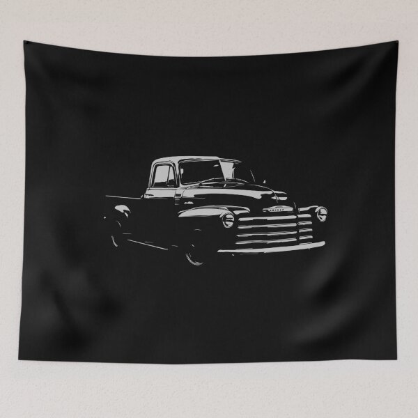 Item preview, 1953 Chevy 3100 Black and Grey Classic Truck Illustration – Retro Pickup Line Art for Vintage Lovers designed and sold by TheArtOfCar.