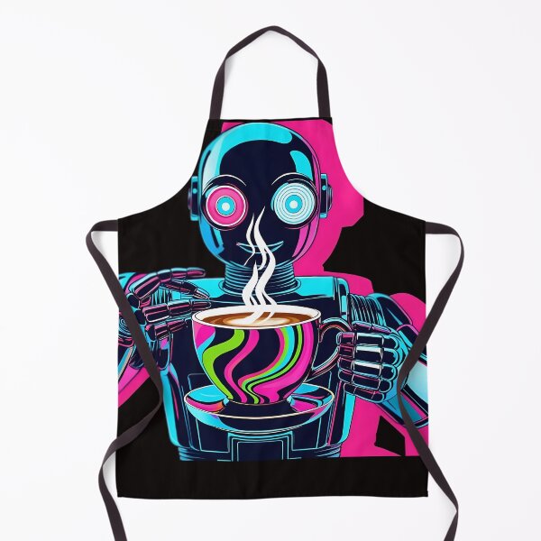 Item preview, Caffeine Circuit: Neon Robot Coffee Break designed and sold by Yassino-Studio.