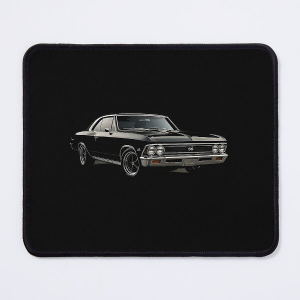 Item preview, 1966 Chevelle SS Muscle Car Artwork – Black Classic Chevy Street Icon designed and sold by TheArtOfCar.