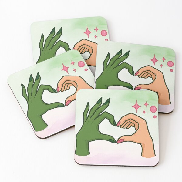 Item preview, Elphaba and Glinda Heart Hands – Wicked Musical Friendship Art designed and sold by PricklyBearArt.