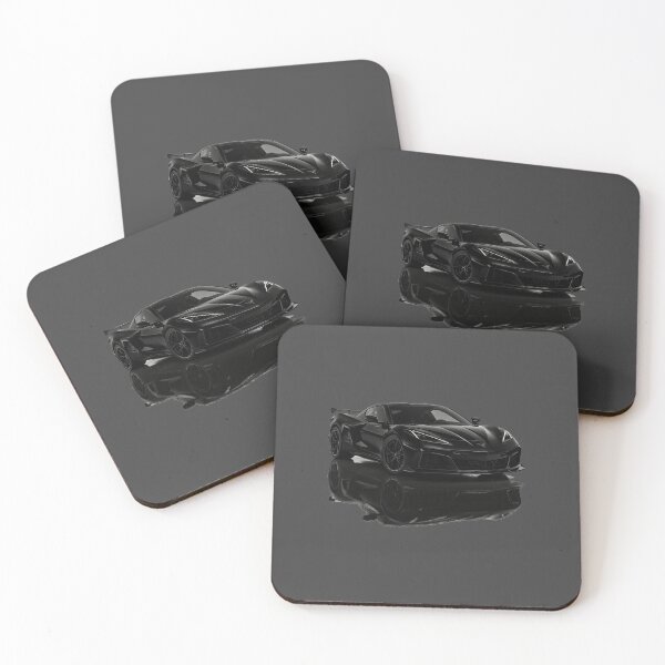 Item preview, Blacked Out C8 Corvette Z06 – Stealth Supercar Art with Reflective Mirror Finish designed and sold by TheArtOfCar.